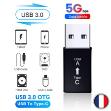 Adaptateur USB 3.0 Type C femelle rapide transfert de données convertisseur noir