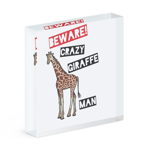 Attention homme girafe - attention, fou