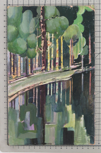 Vieux tableau peint paysage - tableau,