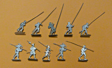 Plats d'étain - Zinnfiguren : 10 lansquenets allemands marques diverses - Lot 04