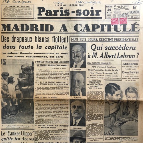Journal paris soir 1939 - journal, paris-soir