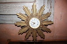 Pendule vintage JAEGER Electronic Paris Lic ATO soleil 1950's mural clock