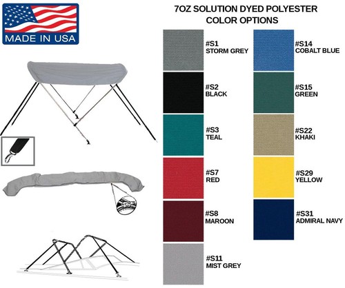 6oz boat bimini top - 7.6oz, bow