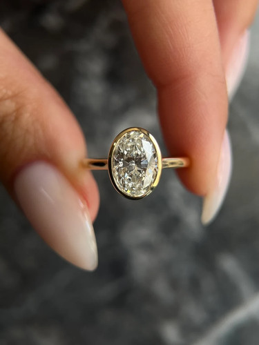 Bague ovale diamant - , 2