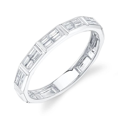 14k blanc baguette diamant - 14k,