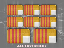 8 x Autocollant Résine 3D