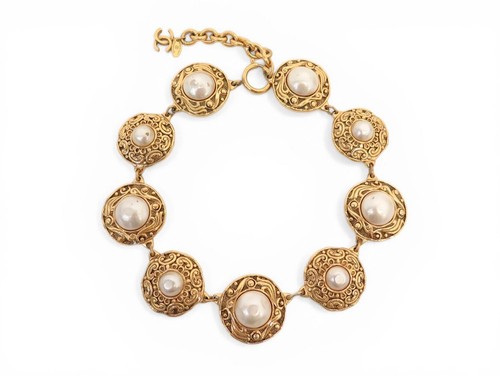 Vintage collier chanel ras - collier,
