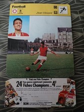 FOOTBALL carte fiche photo  du joueur JEAN VINCENT équipe REIMS  16 x 12 cm