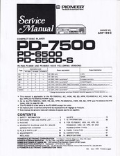 Service Manuel D'Instructions pour Pioneer PD-6500, PD-7500