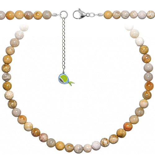 Collier corail fossilisé - collier, en
