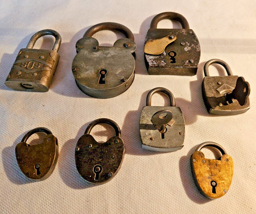 Ancien lot cadenas en - ancien, 8