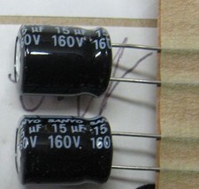 Lot x8 : condo condensateur chimique 15µF 15MF 15uF 160V sanyo 105°C