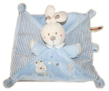 Doudou Lapin plat bleu ABC