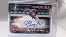 2024 Topps Pro Debut Moises Ballesteros Base Auto #PD-75 Chicago Cubs Smokies
