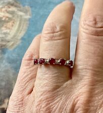 RUBIS VÉRITABLE OR BLANC 14K, VERMEIL ARGENT, ANCIENNE BAGUE