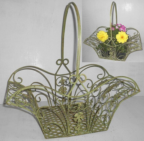 Panier fleurs fer forgé - panier,