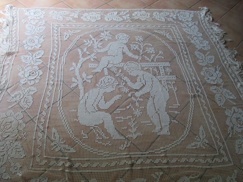 Linge ancien couvre lit - couvre,
