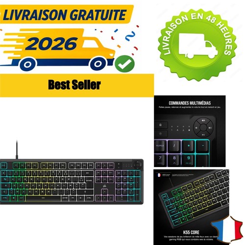 Clavier jeu corsair k55 - clavier,