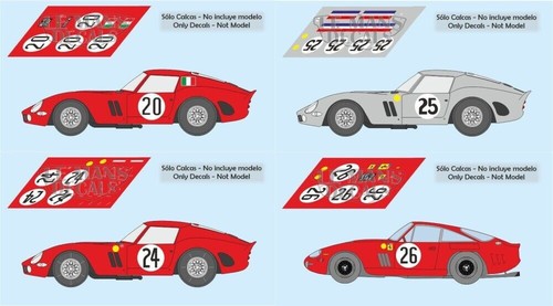 Décal ferrari 250 gto mans - 250,