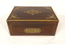 Petit coffre fort combinaison Th. Année Paris palissandre Napoléon III XIXè