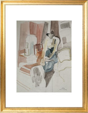 O. ROLANDO (1933-2020) Elève de Mac-Avoy Belle scène d'intérieur (7)