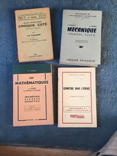 Lot 4 Anciens Manuels Scolaires Math Geometrie Mecanique Ecole Vintage