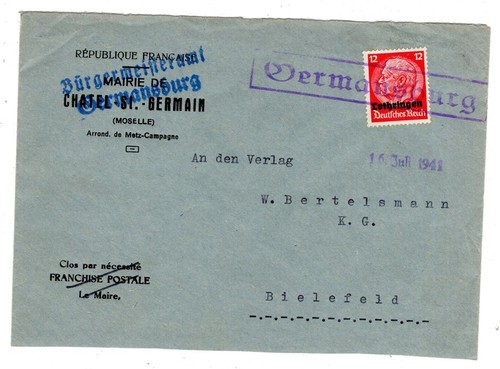 Lothringen comme lettre de - lettre,