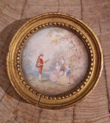 Charmante peinture miniature - peinture,