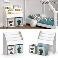 Étagère pour enfant Bibliothèque rangement Boîte pliable Luigi blanc Vicco