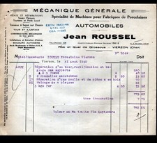 VIERZON (18) MACHINES pour FABRIQUES de PORCELAINES "Jean ROUSSEL" en 1942