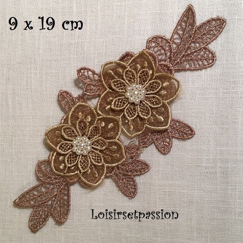 Applique dentelle fleur - dentelle,, voile