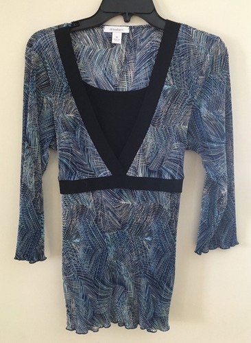 Dressbarn blue print - dressbarn, blouse