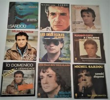 MICHEL SARDOU  LOT 9 disques vinyles 45 tours  SP très bon état