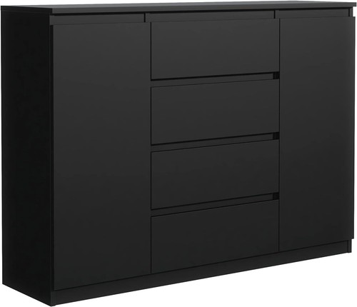 Commode noir mat avec - commode, 4