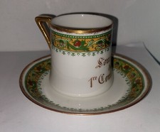 TASSE SOUS TASSE PORCELAINE DE LIMOGES SOUVENIR DE COMMUNION
