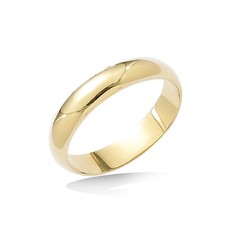  Bague Anneau Alliance en Plaqué Or - Largeur 4 mm - Mixte