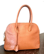 SAC VINTAGE EN CUIR COULEUR CAMEL TRES BON ETAT AUTRUCHE VERY CLASSY BAG  UNIQUE