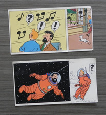 2 CARTES différentes TINTIN HADDOCK MILOU ....