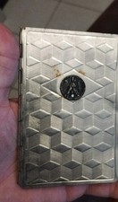 Rare Ancien Carnet De Bal Objet Art Déco Vintage Argenté Collection Portrait...