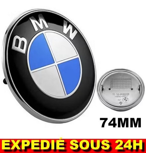 Emblème capot bmw 74mm bleu - capot,