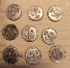 BELLE REPRO: 9 BOUTONS A L'AIGLE PETIT MODULE en ETAIN DE LA GARDE IMPÉRIALE