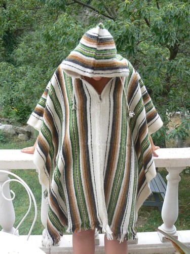 Poncho capuche adulte - , mélange