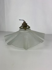 Tulipe vintage avec griffe de fixation, suspension scandinave en pâte de verre 