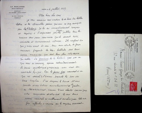S jean royere poète - l.a.s,