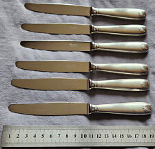CHRISTOFLE : 6 couteaux à fromage en métal argenté modèle coquille " VENDOME "