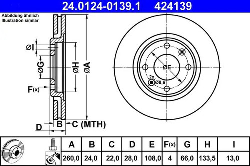 Disque frein ventilé - disque, de