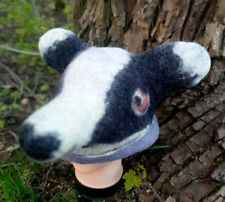 Chapeau de blaireau feutré original adulte. Chapeau de sauna.Animal en feutre...