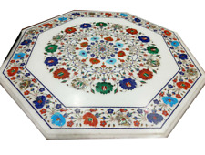 36 " Marbre Blanc Centre Pièce Table Top Inlay Marqueterie Travail Décor Maison