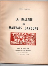 Ballade Mauvais Garçons A. VALTON J. BRUNEAU poésie dessin gay prostitution 1948