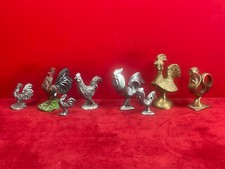 Figurine métal, étain, laiton signature à identifier collection Coq  3 à 8 cm